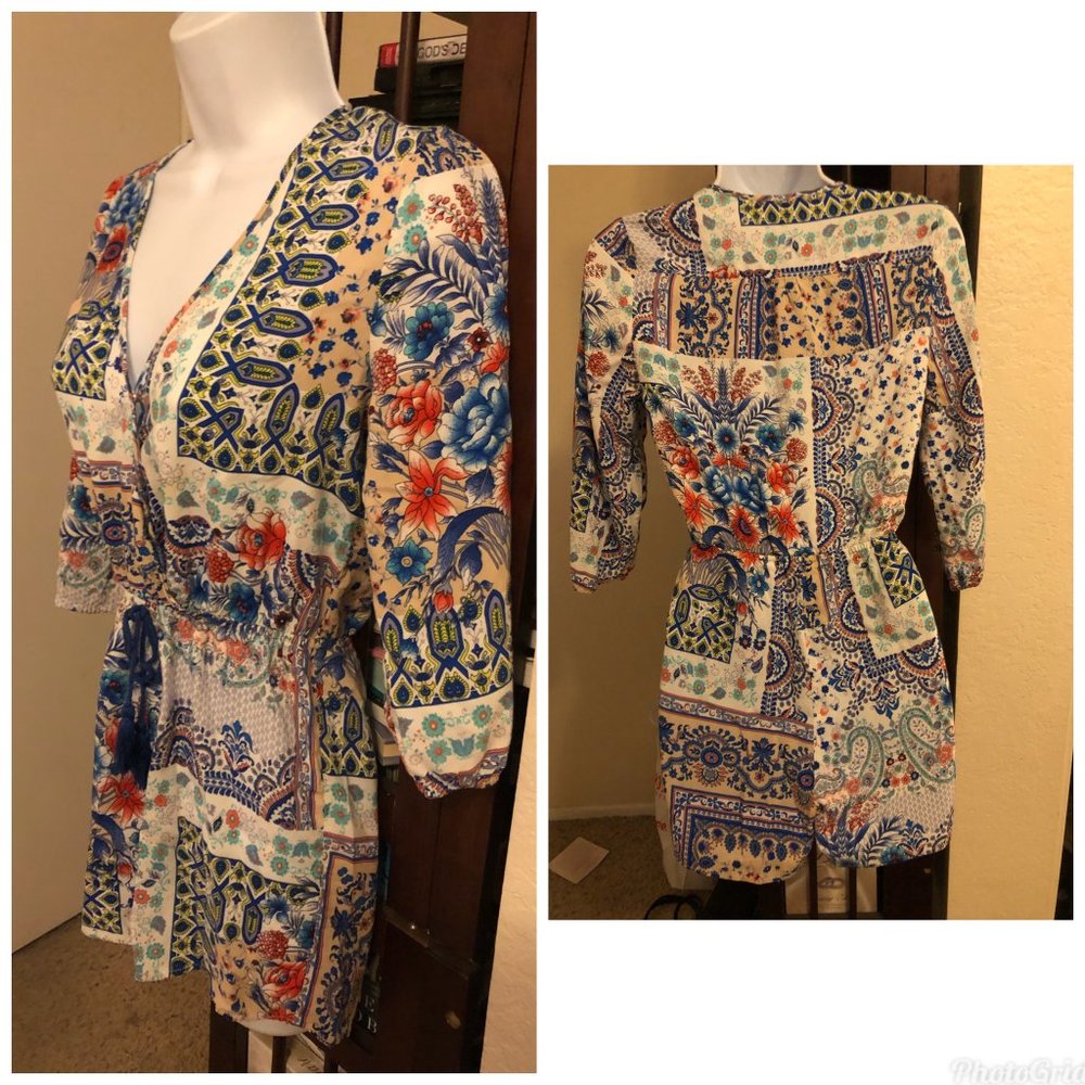 Love Tree multi pattern romper - Picture 2 of 4